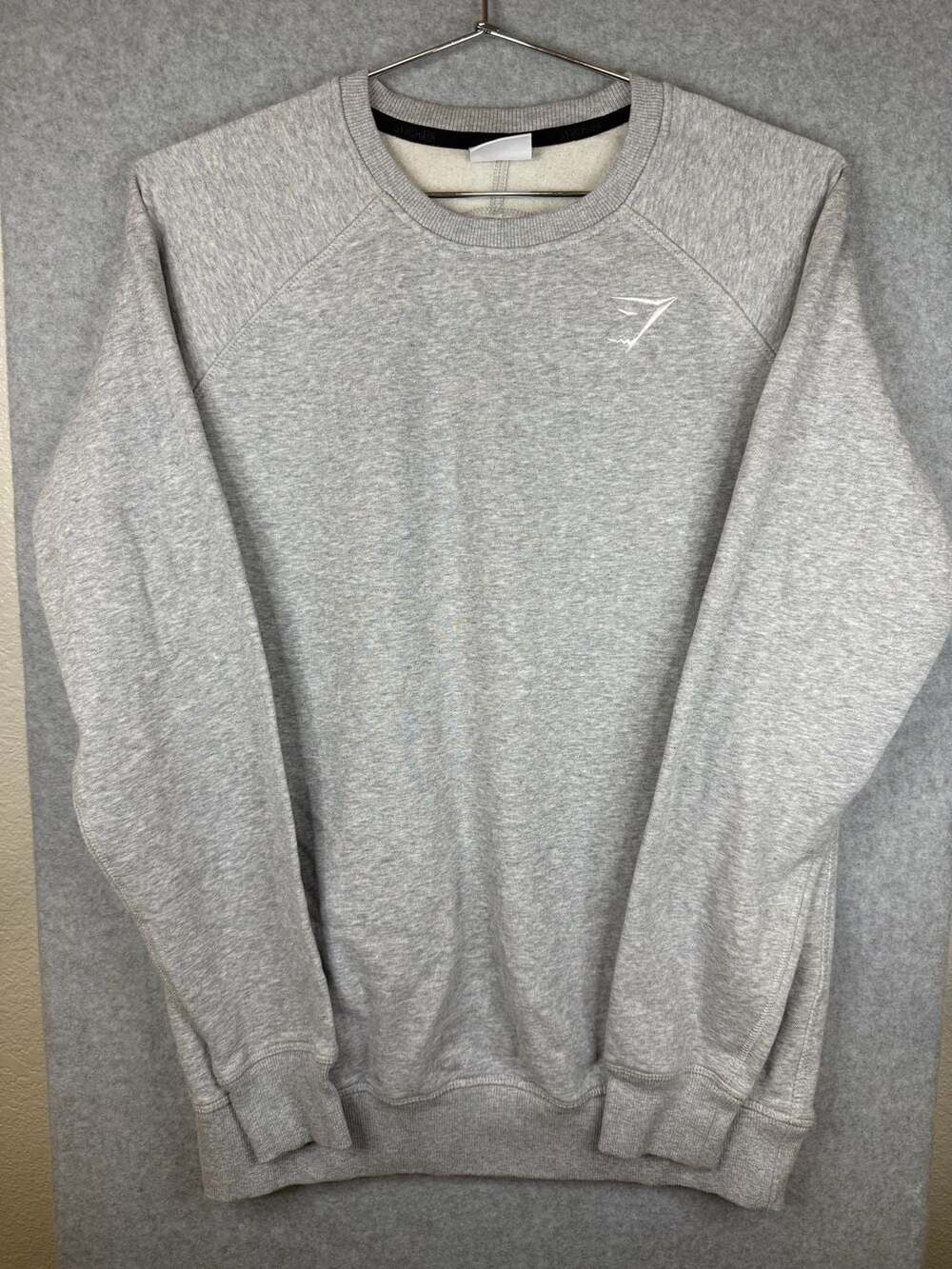 Gymshark Crest Crewneck Sweatshirt Light Grey Marl Size S